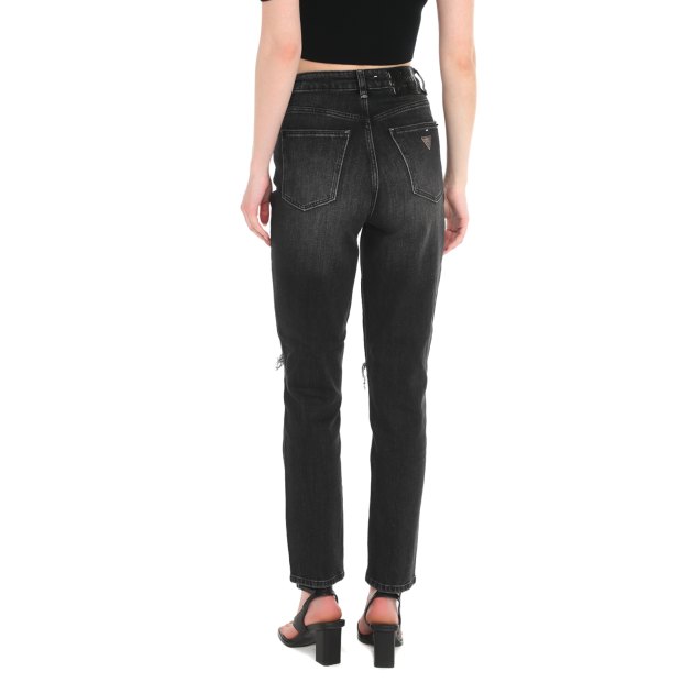 Женские джинсы мом GUESS MOM JEAN, Артикул W3BA21D4QDA, черный | 3747761. Ракурс 2