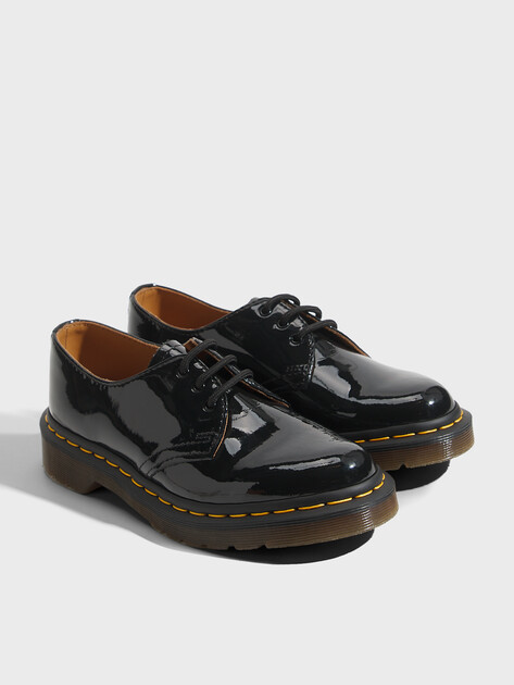 Женские дерби DR. MARTENS 1461 Black Patent Lamper, Артикул 10084001, черный | 3749438. Ракурс 3