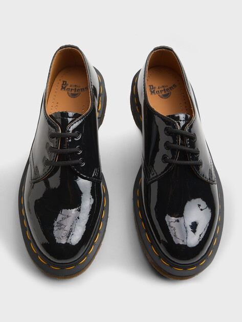 Женские дерби DR. MARTENS 1461 Black Patent Lamper, Артикул 10084001, черный | 3749438. Ракурс 5