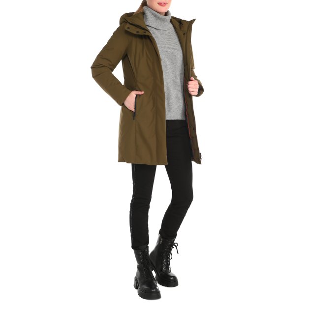 Женская куртка GEOX W SPHERICA LONG PARK, Артикул W3628Y, темно-зеленый | 3760911. Ракурс 5