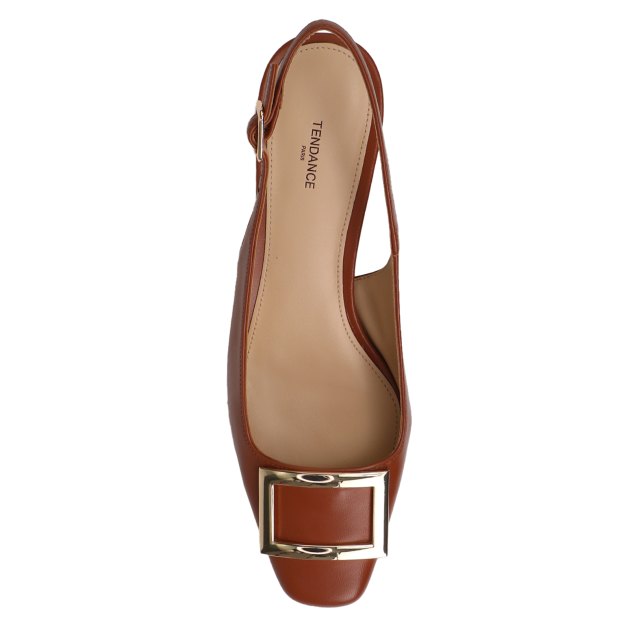 Женские туфли с открытой пяткой (слингбэк) TENDANCE, Артикул CLF602-02, коричневый | 3772556. Ракурс 2
