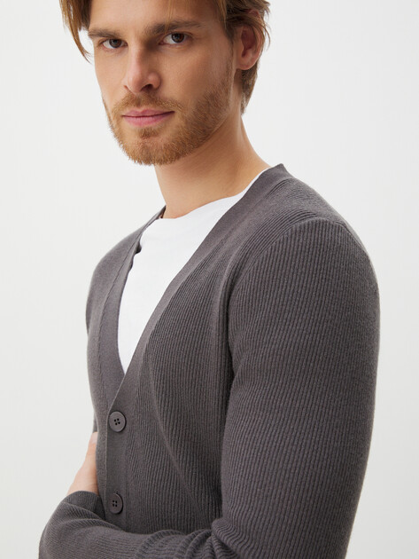 Мужской кардиган MAISON DAVID, Артикул KK2203, темно-серый | 3779841. Ракурс 3