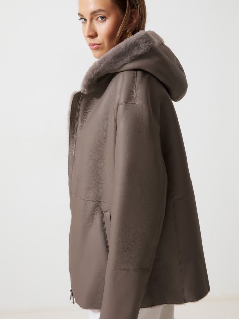 Женская дубленка MAISON DAVID, Артикул RV-W12, коричневато-серый | 3800769. Ракурс 5