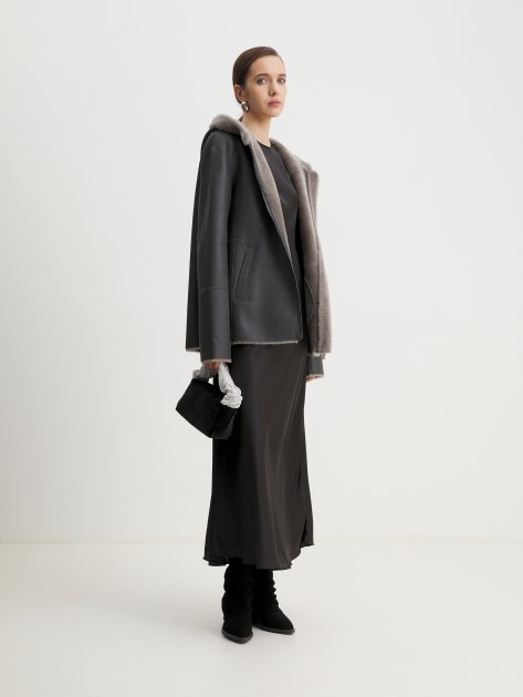 Женская дубленка MAISON DAVID, Артикул RV-W12, темно-серый | 3800787. Ракурс 2