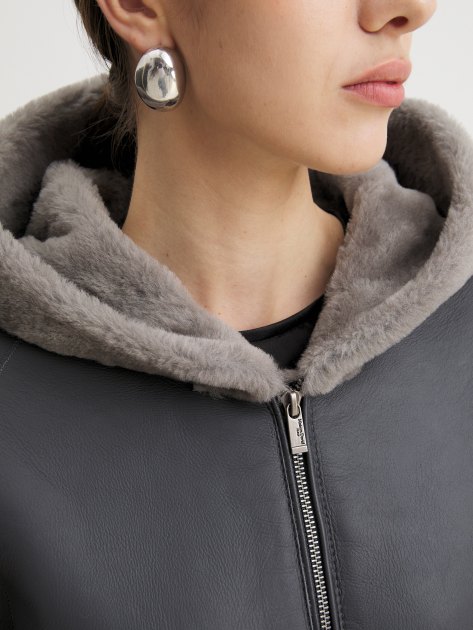 Женская дубленка MAISON DAVID, Артикул RV-W12, темно-серый | 3800787. Ракурс 3
