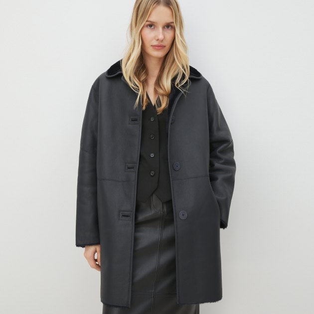 Женская дубленка MAISON DAVID, Артикул RV-W13, черно-синий | 3800848. Ракурс 5