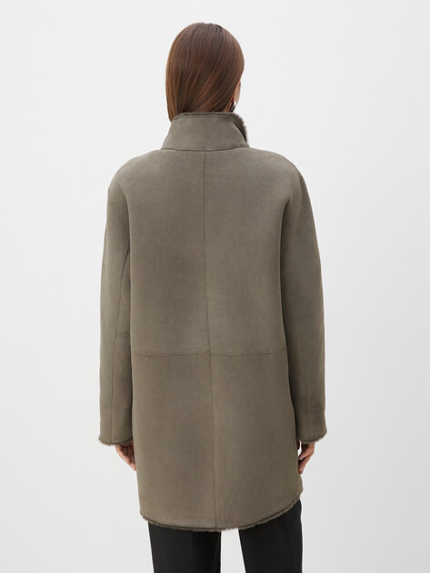 Женская дубленка MAISON DAVID, Артикул RV-W14, зелено-серый | 3800897. Ракурс 4