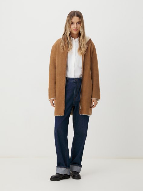 Женская дубленка MAISON DAVID, Артикул RV-W14, светло-коричневый | 3800903. Ракурс 2