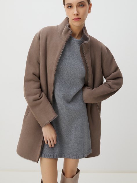 Женская дубленка MAISON DAVID, Артикул RV-W14, серо-коричневый | 3800909. Ракурс 5