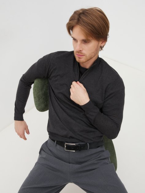 Мужской джемпер MAISON DAVID, Артикул 2023-034-1, серо-черный | 3804514. Ракурс 5