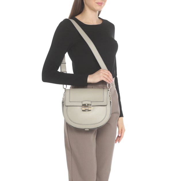 Женский сэдл FURLA, Артикул FURLA CLUB 2 S CROSSBODY, зеленовато-серый | 3807244. Ракурс 1