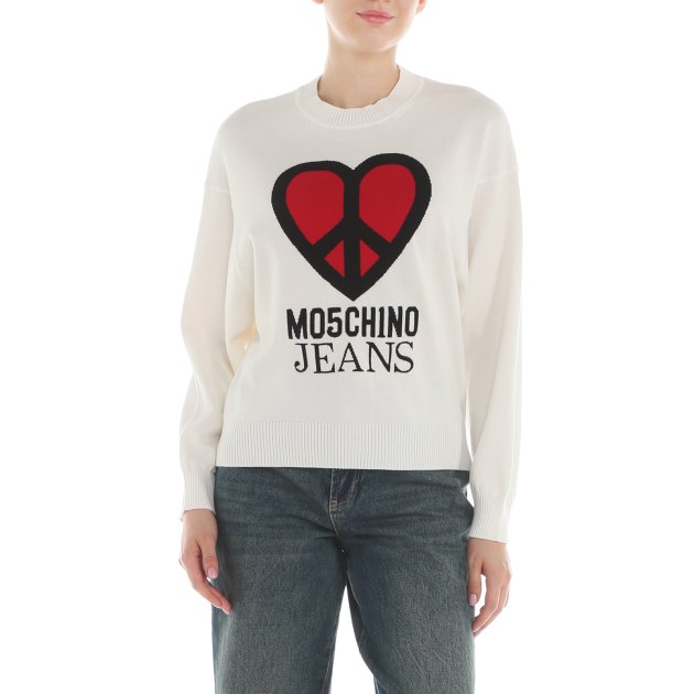 Женский джемпер MO5CH1NO JEANS, Артикул 0920 P SS24, белый | 3810327. Ракурс 2