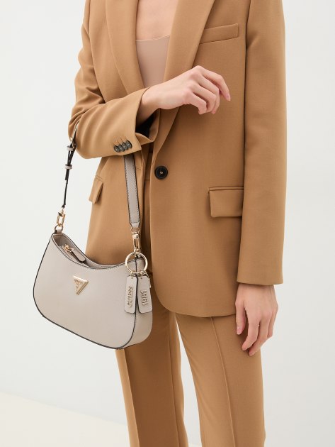Женская сумка  GUESS NOELLE TOP ZIP SHOULDER BAG, Артикул HWZG7879180, серо-бежевый | 3811212. Ракурс 2