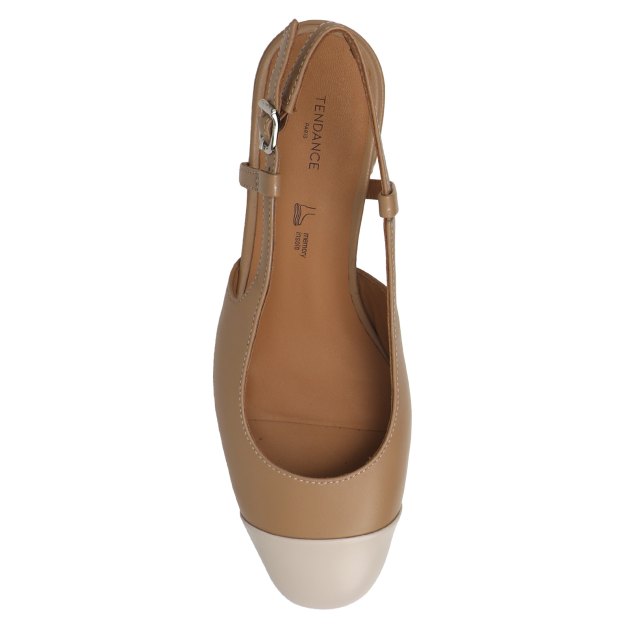 Женские туфли с открытой пяткой (слингбэк) TENDANCE, Артикул GLC3916-02, бежевый | 3811476. Ракурс 2
