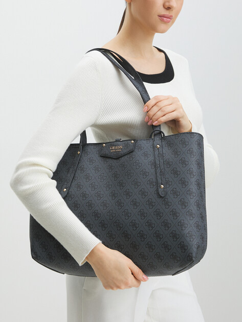 Женский тоут GUESS ECO BRENTON TOTE, Артикул HWEBG839023, темно-серый | 3811756. Ракурс 2