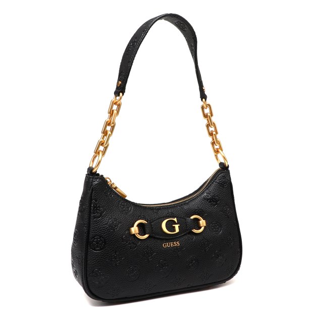 Женская сумка на плечо GUESS IZZY PEONY TOP ZIP SHLDR BAG, Артикул HWPD9209180, черный | 3815092. Ракурс 2