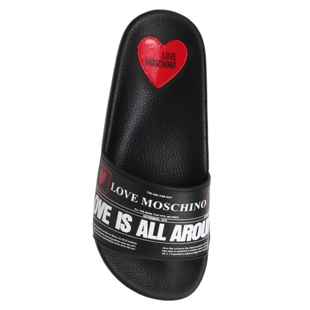 Женские сланцы LOVE MOSCHINO POOL SLIDES, Артикул JA28132G, черный | 3817013. Ракурс 2