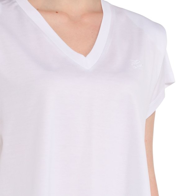 Женская футболка KARL LAGERFELD FEMININE V-NECK T-SHIRT, Артикул 231W1704, белый | 3817942. Ракурс 3