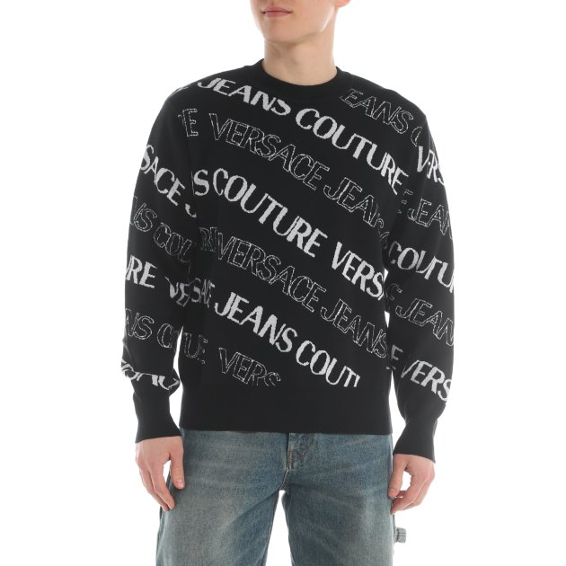 Мужской свитшот VERSACE JEANS COUTURE, Артикул 76GAFM50, черный | 3818632. Ракурс 2