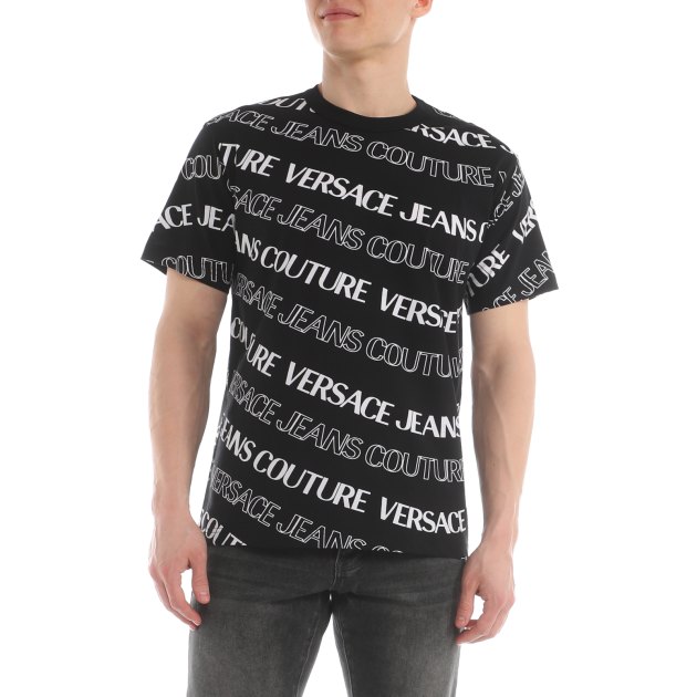 Мужская футболка VERSACE JEANS COUTURE, Артикул 76GAH6R0, черный | 3818663. Ракурс 2
