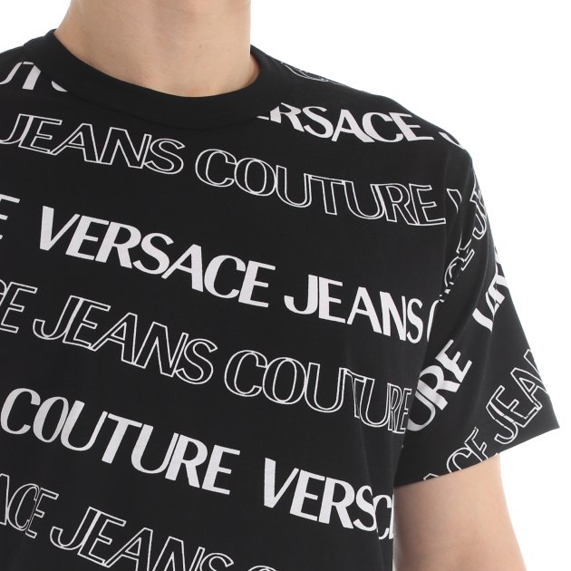 Мужская футболка VERSACE JEANS COUTURE, Артикул 76GAH6R0, черный | 3818663. Ракурс 3