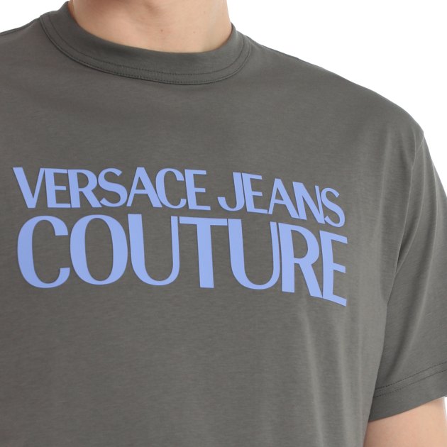 Мужская футболка VERSACE JEANS COUTURE, Артикул 76GAHG01, хаки | 3818665. Ракурс 3