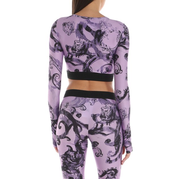 Топ лонгслив VERSACE JEANS COUTURE, Артикул 76HAH218, фиолетовый | 3818689. Ракурс 4