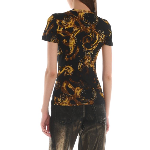 Женская футболка VERSACE JEANS COUTURE, Артикул 76HAH6D8, черный | 3818712. Ракурс 4