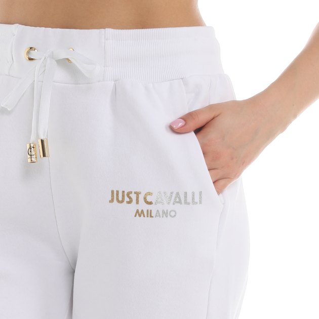 Женские брюки JUST CAVALLI, Артикул 76PAAG05, белый | 3819776. Ракурс 3