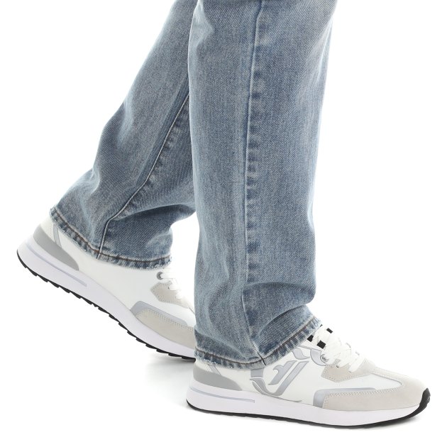 Мужские кроссовки JUST CAVALLI ACTION BASIC, Артикул 76QA3SD8, белый | 3820332. Ракурс 4