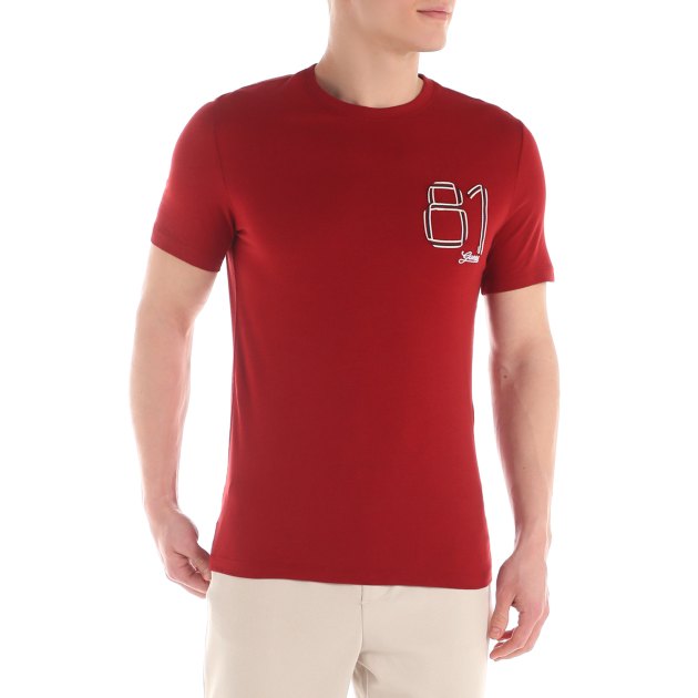 Мужская футболка GUESS SS CN RIBBON W LOGO TEE, Артикул M4RI12K46D1, красный | 3822346. Ракурс 2
