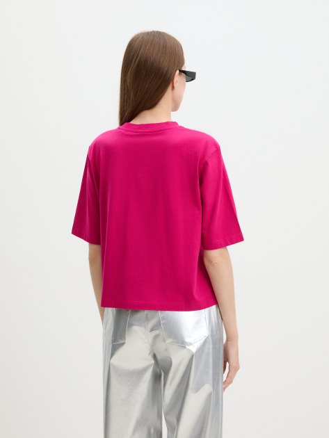 Женская футболка GUESS ANNEKA SS T-SHIRT, Артикул V4RI01I3Z14, фуксия | 3828267. Ракурс 4