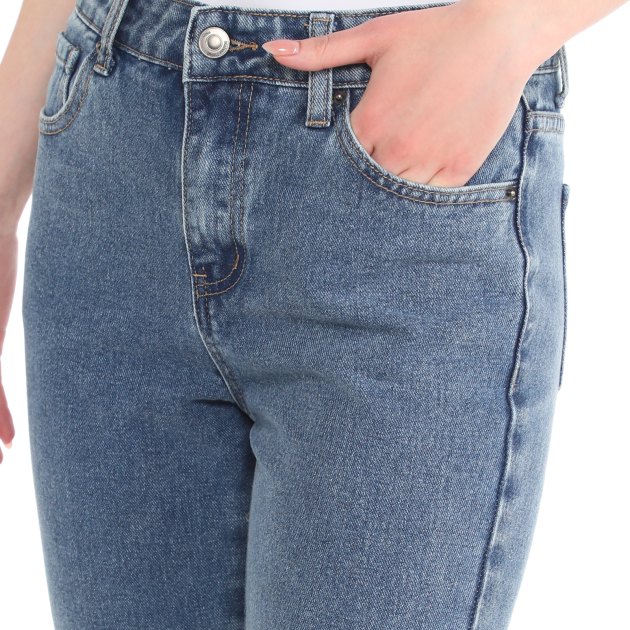 Женские джинсы мом MAISON DAVID, Артикул XS-038-2, серо-синий | 3836493. Ракурс 3