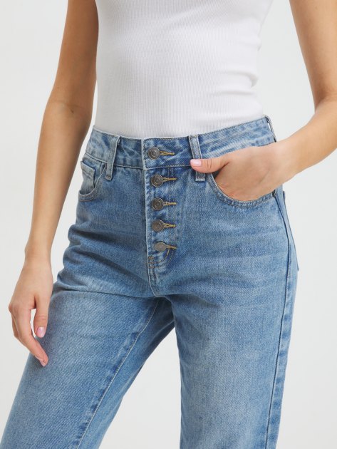 Женские джинсы мом MAISON DAVID, Артикул XS-097-2, светло-синий | 3836502. Ракурс 3
