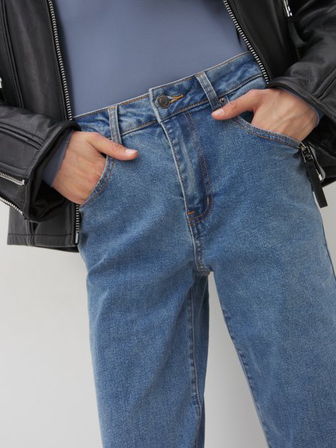 Женские прямые джинсы MAISON DAVID, Артикул XS-021, светло-синий | 3836511. Ракурс 3