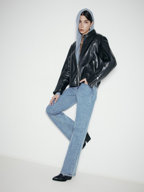 Женские прямые джинсы MAISON DAVID, Артикул XS-021, светло-синий | 3836511. Ракурс 6