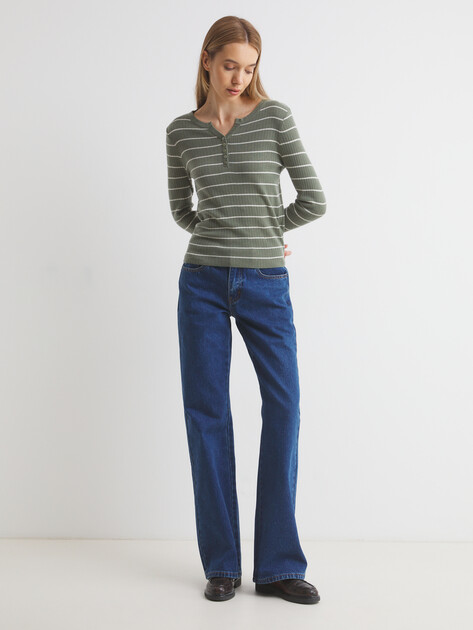 Женские прямые джинсы MAISON DAVID, Артикул XS-066, синий | 3836517. Ракурс 2