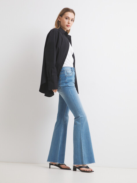 Женские джинсы клеш MAISON DAVID, Артикул 23C100/KF056-1, голубой | 3836542. Ракурс 5