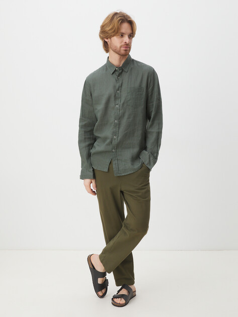 Мужская рубашка MAISON DAVID, Артикул 2120-1, темно-зеленый | 3842638. Ракурс 2