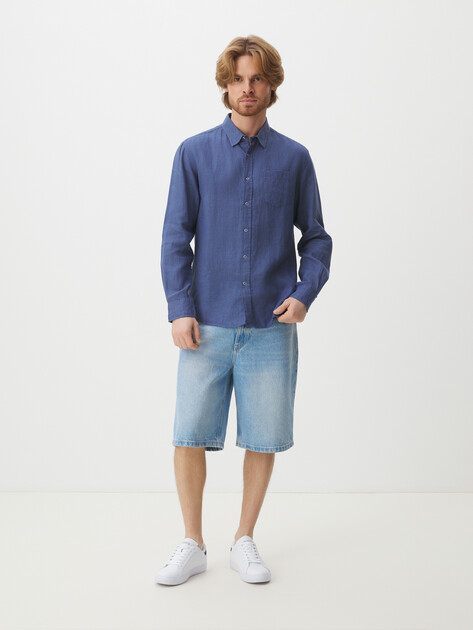 Мужская рубашка MAISON DAVID, Артикул 2120-1, серовато-синий | 3842643. Ракурс 2