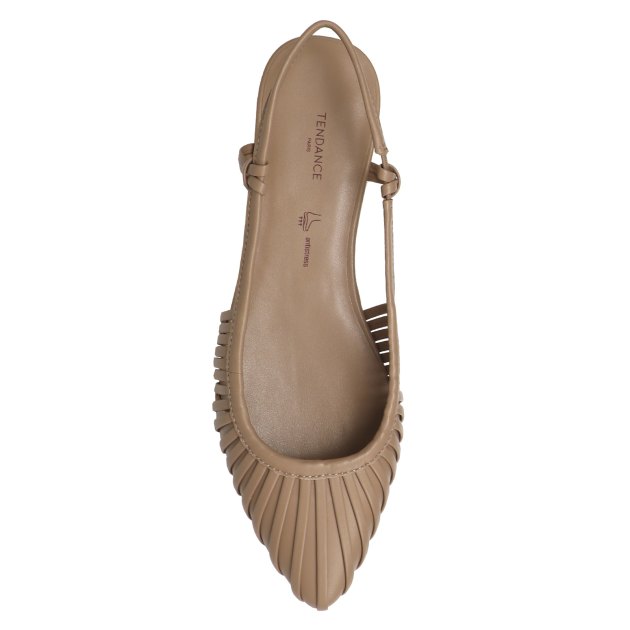 Балетки с открытой пяткой (слинг-бэк) TENDANCE, Артикул YS-38030S-X1, темно-бежевый | 3843330. Ракурс 2