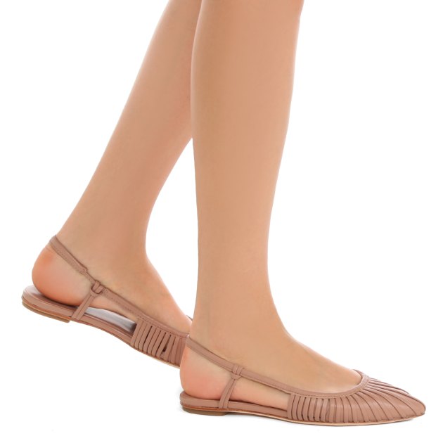 Балетки с открытой пяткой (слинг-бэк) TENDANCE, Артикул YS-38030S-X1, бежево-розовый | 3843331. Ракурс 4