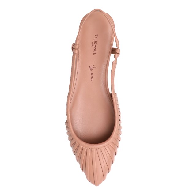 Балетки с открытой пяткой (слинг-бэк) TENDANCE, Артикул YS-38030S-X1, бежево-розовый | 3843331. Ракурс 2
