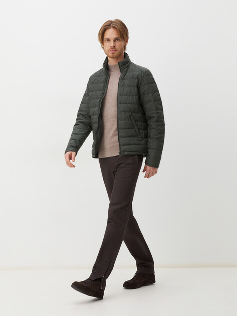 Мужской пуховик MAISON DAVID, Артикул MLY230421, зелено-серый | 3845745. Ракурс 2
