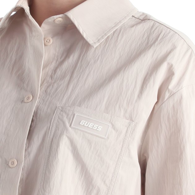 Женская рубашка GUESS DEANA LONG SHIRT, Артикул V4RH00WO081, светло-серый | 3847563. Ракурс 3