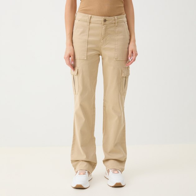 Женские брюки карго GUESS SEXY CARGO STRAIGHT, Артикул W4RB59W93CL, серо-бежевый | 3848690. Ракурс 2