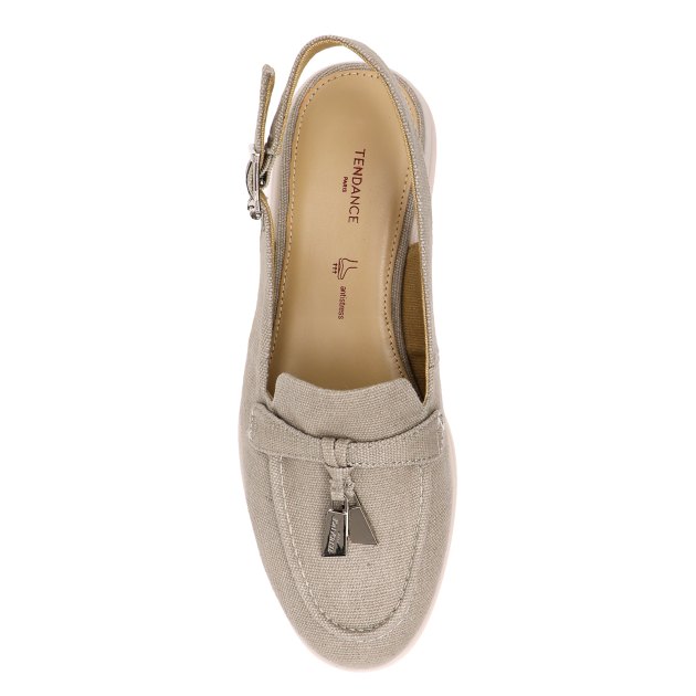 Женские лоферы с открытой пяткой (слинг-бэк) TENDANCE, Артикул YS-2299A-X21, бежево-серый | 3849804. Ракурс 2
