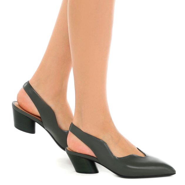 Женские туфли с открытой пяткой (слингбэк) TENDANCE, Артикул GLC3856-03, серо-зеленый | 3861678. Ракурс 4