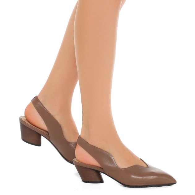 Женские туфли с открытой пяткой (слингбэк) TENDANCE, Артикул GLC3856-03, серо-коричневый | 3861680. Ракурс 4