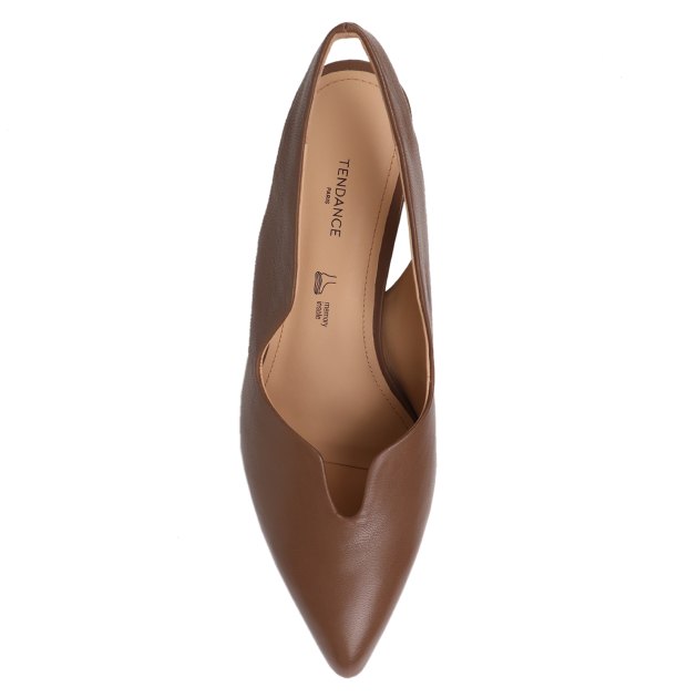 Женские туфли с открытой пяткой (слингбэк) TENDANCE, Артикул GLC3856-03, серо-коричневый | 3861680. Ракурс 2